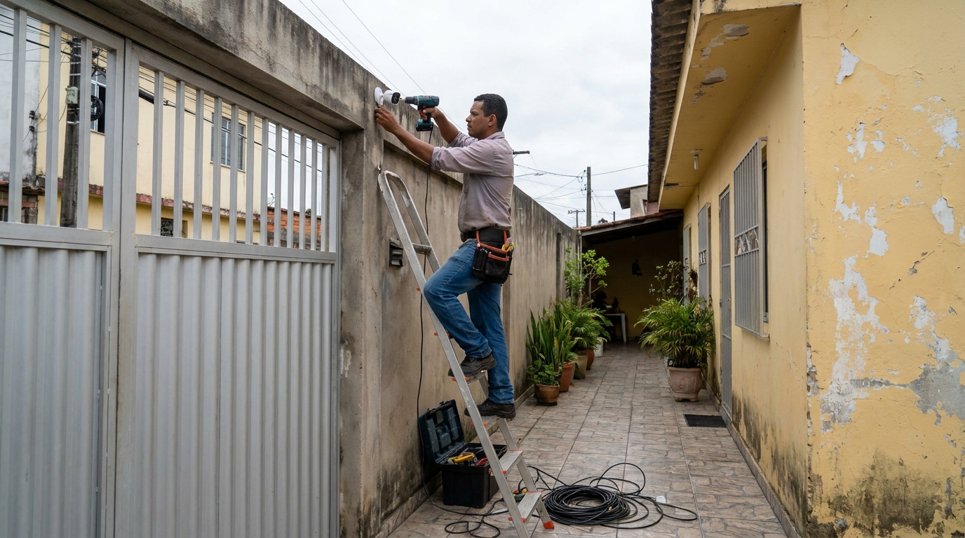 Passagem de cabeamento em Niterói‑RJ